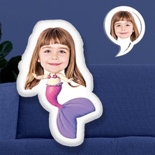 PremiumPort Kişiye Özel Deniz Kızı Temalı Yastık 30 Cm, Özel Tasarım Hediye