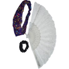 PremiumPort Simli Beyaz ve Bandana Seti, Şık ve Eğlenceli Yaz Aksesuarı