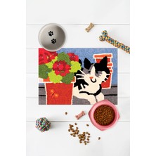 Feyza Design Yumuşak ve Şık Evcil Hayvan Mama ve Su Paspası, Yavru ve Yetişkin Için