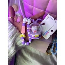 PremiumPort Sevimli Karakterli Küre Içi Anahtarlık, 4 Renk Seçeneği, Hediye ve Çanta Süsü