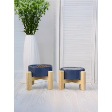 Feyza Design 2 Adet Seramik Mama Kabı, Çift Taraflı Taban, Farklı Yükseklikte Kullanım