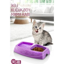 Feyza Design Ikili Küçük Boy Evcil Hayvan Mama Kabı Seti, Pratik ve Şık Tasarım