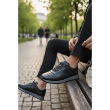 Enoch Hakiki Deri Garnili Bağcıklı Erkek Sneaker Ortopedik Taban