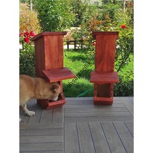 Feyza Design Pratik ve Şık Kedi ve Köpek Mama Kabı ile Mama Standı Seti