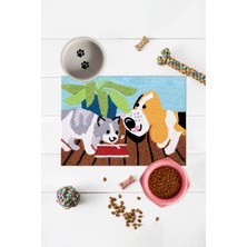 Feyza Design Yumuşak ve Şık Evcil Hayvan Mama ve Su Paspası, Konfor Sağlar