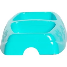 Feyza Design Turkuaz Renkli Biyofit Mama Kabı, Iki Bölmeli, Pratik ve Şık Tasarım