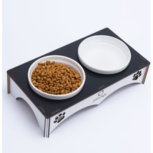 Feyza Design Ahşap ve Seramik Karışımlı Mini Mama Kabı, Şık ve Fonksiyonel Tasarım