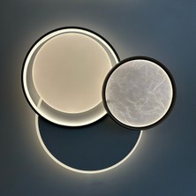 EOS Aydınlatma Lunar Trio: Uzaktan Kumandalı Mermer Dokulu Gece Modlu Modern LED Avize