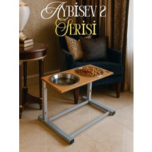 Feyza Design Yükseltilebilir Kedi ve Köpek Mama Su Kabı Seti, Paslanmaz Çelik, 2'li