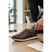 Enoch Hakiki Deri Garnili Bağcıklı Erkek Sneaker Ortopedik Taban