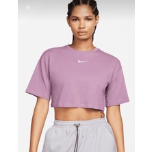 Nike Sportswear Cropped Short-Sleeve Lila Kadın T-Shirt FN5192-536