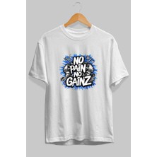 Ankhises Gym , Spor , Fitness Serisi 86 Ön Baskılı Oversize T-Shirt Erkek Kadın Pamuk Bisiklet Yaka Tişort