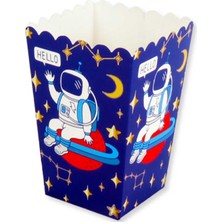 PremiumPort Uzay Temalı Mısır Cips Kutuları 10'lu, Eğlenceli ve Şık Tasarım