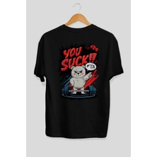 Ankhises Gym , Spor , Fitness Serisi 90 Arka Baskılı Oversize T-Shirt Erkek Kadın Pamuk Bisiklet Yaka Tişort