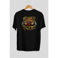 Ankhises Gym , Spor , Fitness Serisi 28 Arka Baskılı Oversize T-Shirt Erkek Kadın Pamuk Bisiklet Yaka Tişort