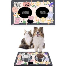 Feyza Design Sevimli Canavar Temalı Kedi ve Köpek Mama Paspası ve Altlığı