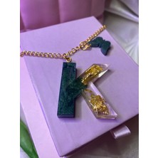 PremiumPort El Yapımı Haki ve Gold Renkli Epoksi Harfli Araç Dikiz Aynası Süsü