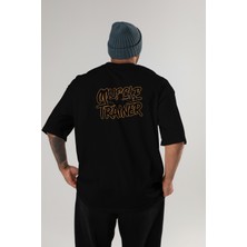 Ankhises Gym , Spor , Fitness Serisi 55 Arka Baskılı Oversize T-Shirt Erkek Kadın Pamuk Bisiklet Yaka Tişort
