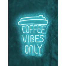 Dekoraven Coffee Vibes Only Neon LED Duvar Tabelası | Kahve Köşesi & Kafe Dekoru