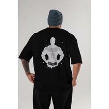 Ankhises Gym , Spor , Fitness Serisi 31 Arka Baskılı Oversize T-Shirt Erkek Kadın Pamuk Bisiklet Yaka Tişort