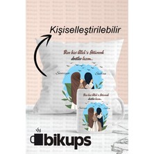 PremiumPort Kişiye Özel Isim Baskılı Kupa ve Yastık Seti, Sevgiliye Hediye