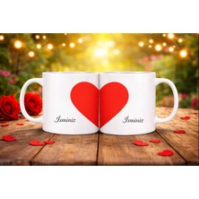 Kreax Sevgililere Özel Kupa Bardak 2 Adet Kalp Temalı