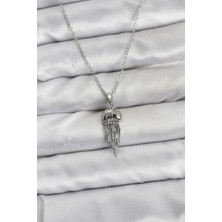 Skygo 316L Çelik Zincir Gümüş Renk Deniz Anası Model Zirkon Taşlı Kadın Kolye