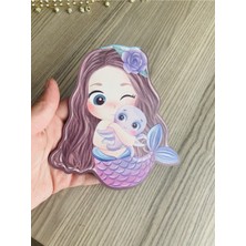 PremiumPort 15 cm Uv Baskılı Deniz Kızı Figürü, Ahşap Kapı Süsü, Şık ve Renkli Ürün