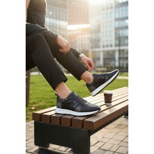 Enoch Hakiki Deri Rugan Bağcıklı Erkek Sneaker Ortopedik Taban