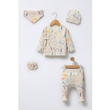 Magu Bebek Pamuklu Renkli Desenli 5 Parça Hastane Çıkışı Seti