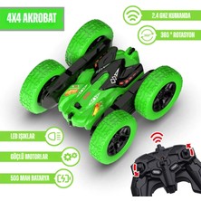 Giffy Oyuncak Uzaktan Kumandalı 4 Teker Akrobat Araba 360° Rotasyon Şarjlı LED Işıklı