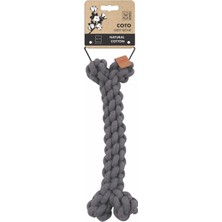 Feyza Design 30CM Grey Bone Örgü Kemik Oyuncak, Eğlenceli ve Güvenli Köpek Oyuncağı