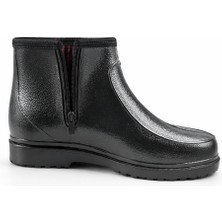 Fafatara Siyah Kısa Su Geçirmez Fermuarlı Erkek İş ve Bahçe Botu – Kaymaz Taban Outdoor Çizme