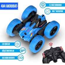 Giffy Oyuncak Uzaktan Kumandalı 4 Teker Akrobat Araba 360° Rotasyon Şarjlı LED Işıklı