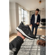 Enoch Hakiki Deri Logolu Yüksek Taban Erkek Sneaker Ayakkabı Ortopedik Taban