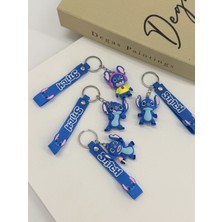 PremiumPort Sevimli 4'lü Stitch Lilo Karakter Anahtarlık ve Çanta Süsü Seti