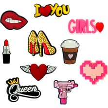 PremiumPort Şık ve Renkli 10'lu Terlik Süsü Seti, Rahat ve Göz Alıcı Tasarım