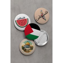 PremiumPort Filistin Temalı 5'li Çanta Rozetleri Seti, Şık ve Güncel Tasarım