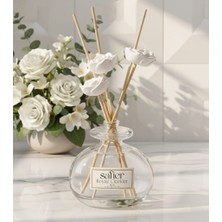 Safier Beyaz Çiçekler Seramik Taş Çiçekli Çubuklu Oda Kokusu White Flowers 80 ml
