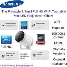 Samsung The Freestyle 2. Nesil Full Hd Wi-Fi Taşınabilir Mini LED Projeksiyon Cihazı + 20.000 Ma Powerbank Hediye