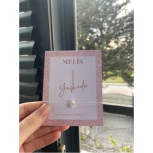 PremiumPort Kişiye Özel Pembe Simli 1 Yaş Şans Bilekliği 12 Adet Doğum Günü Hediye