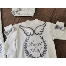 Minik Adımlar Isme Özel Nakışlı Melek Kanatlı Kristal Taşlıtulum