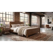 Mukotoys Prime Soft 150X200 cm Çift Kişilik Karyola - 1. Sınıf Mdf - Ceviz Renk - Yüksek Başlıklı