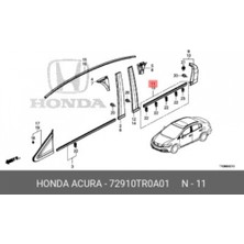 OEMPARTS Cam sıyırıcı civic 12-16 fb7 arka Kapı Dış Sağ (Oem NO:72910TR0A01)