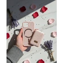 KumOziShop iPhone 15 Uyumlu Magsafe ve Mıknatıs Özellikli Taşlı Cüzdanlı Premium Kılıf