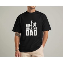 Kidilia Walking Dad Görselli %100 Pamuklu Bisiklet Yaka Baba T-Shirt