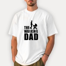 Kidilia Walking Dad Görselli %100 Pamuklu Bisiklet Yaka Baba T-Shirt