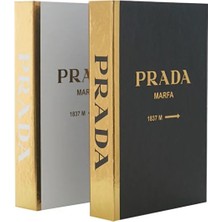 2'li Prada Beyaz&siyah Gold Dekoratif Kitap Kutu