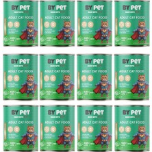 Feyza Design Yetişkin Kediler Için Kuzu Etli Konserve Yaş Mama 415 gr x 12 Adet
