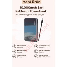 Kılıforyum 20W Hızlı Şarj Kablosuz Powerbank 10.000MAH | Type-C Giriş & Çıkış | Siyah – Taşınabilir Şarj Aleti